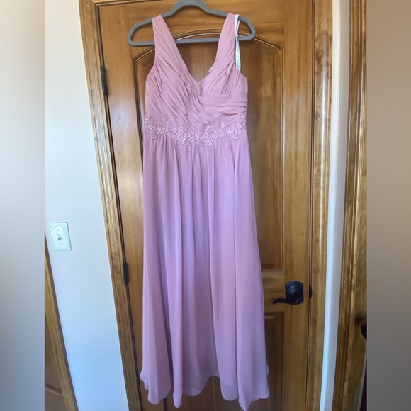 Azazie Dusty Rose Bridesmaid Gown - Picture 2 of 5